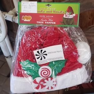 Santa Hat Christmas Tree Topper